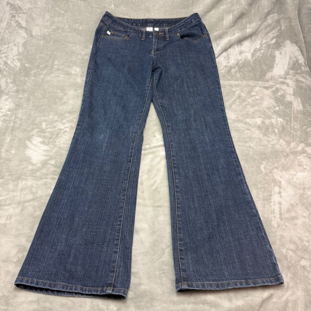 Bobbie Brooks Flare Leg Jeans Womens Size 12 Dark Wash Denim Y2K Style - Picture 2 of 11